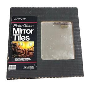 6 Sterling Silver Mirror Tiles Panels Plate Glass Mirror 12” x 12”  1986 Vintage